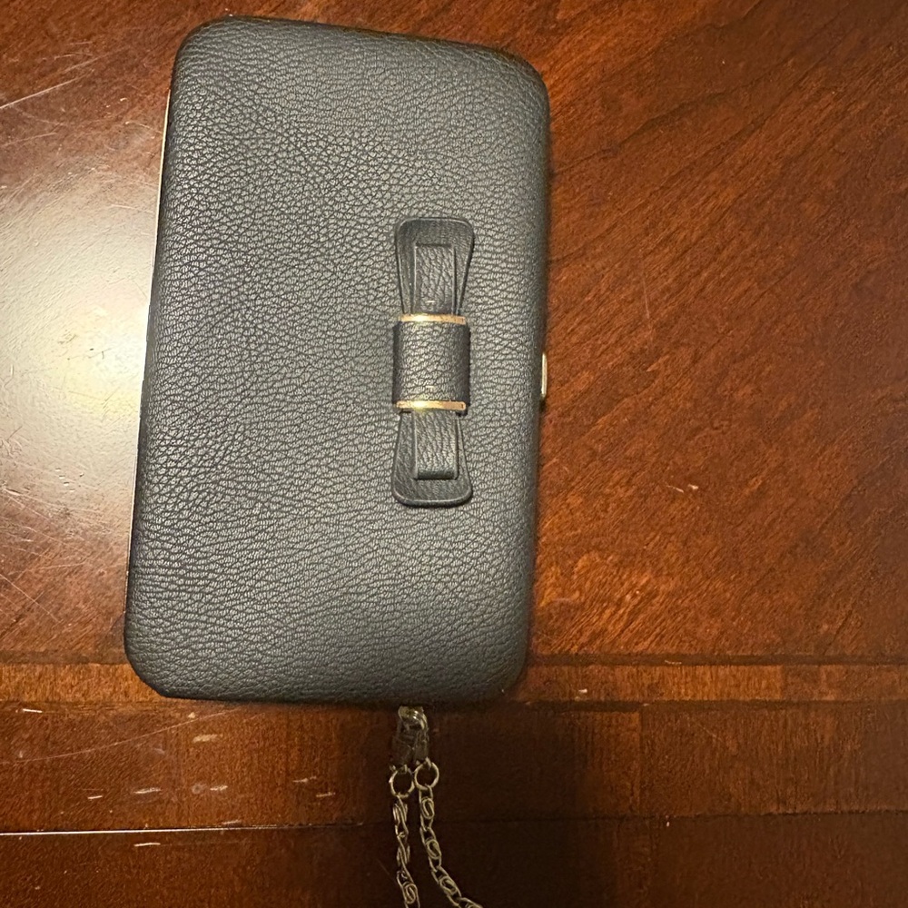 Elegant Black Clutch with Chain Strap